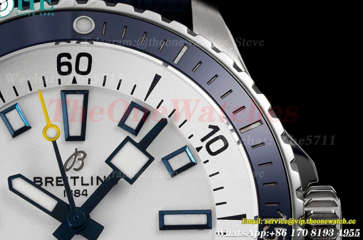 White Bezel Dial SS BLSF RU Blue Superocean 42mm A2824 0519